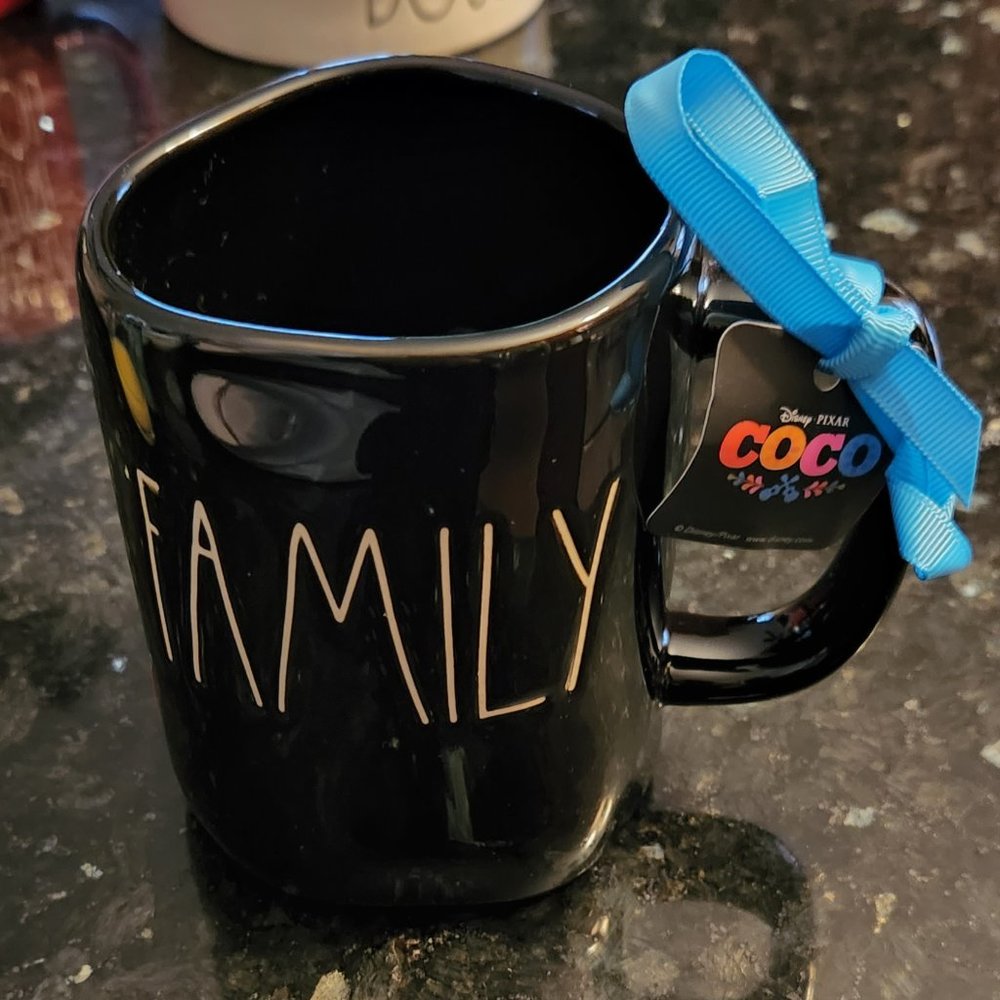 Rae Dunn Disney Pixar Coco “Family " Double Sided Black Mug New